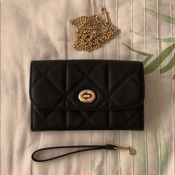Coach Caviar Quilted Wallet on Chain Crossbody - Picture 10 of 16